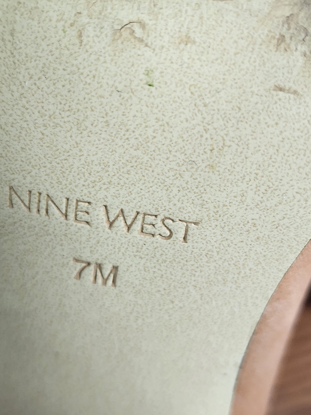 Nine West Tan Leather Tall Boots 7 Boho Chic Minimalist Western Neutral Pointy - Picture 9 of 10